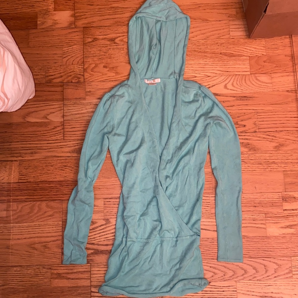 Zoe D womens hooded sweater with open front size XS